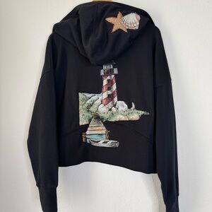 Reverse Applique Hoodie Lighthouse & Nautical